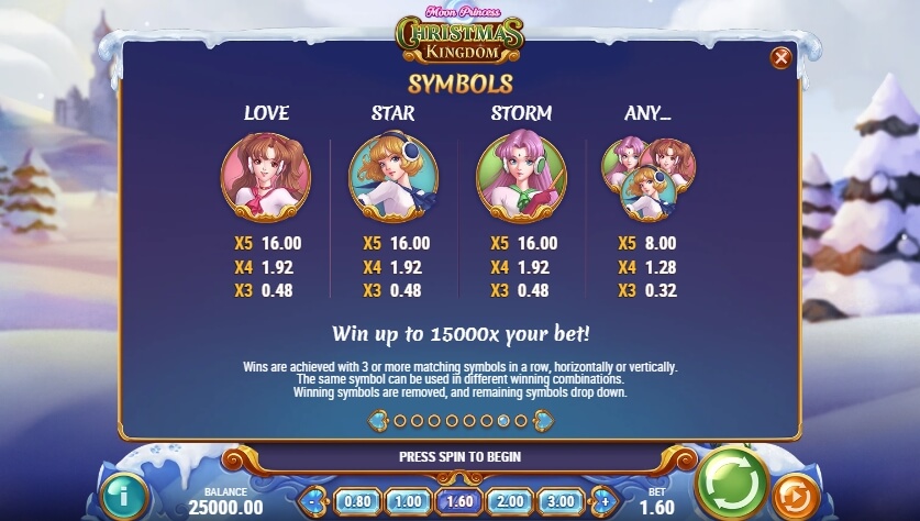 Moon Princess Christmas Kingdom สล็อตออนไลน์จาก Spinix เล่นบน สล็อต PG Slot เว็บ สล็อตพีจี