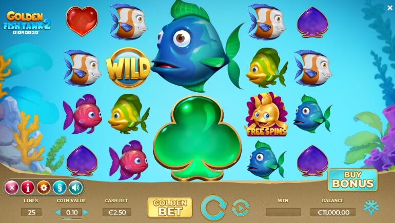 Golden Fish Tank 2 Gigablox ค่าย YGGDRASIL เกมฟรี แจกโบนัสทุกวัน PG SLOT